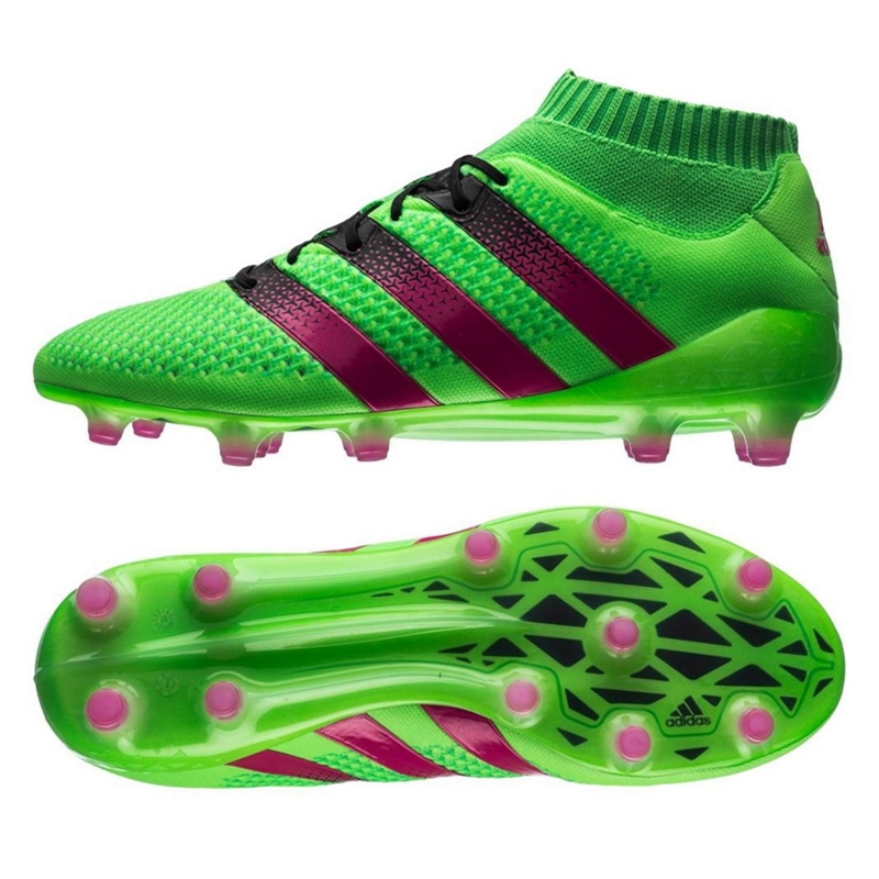adidas soccer boots adidas ace 16.1 primeknit fg soccer cleats (solar green/shock pink/black) GAANZKP