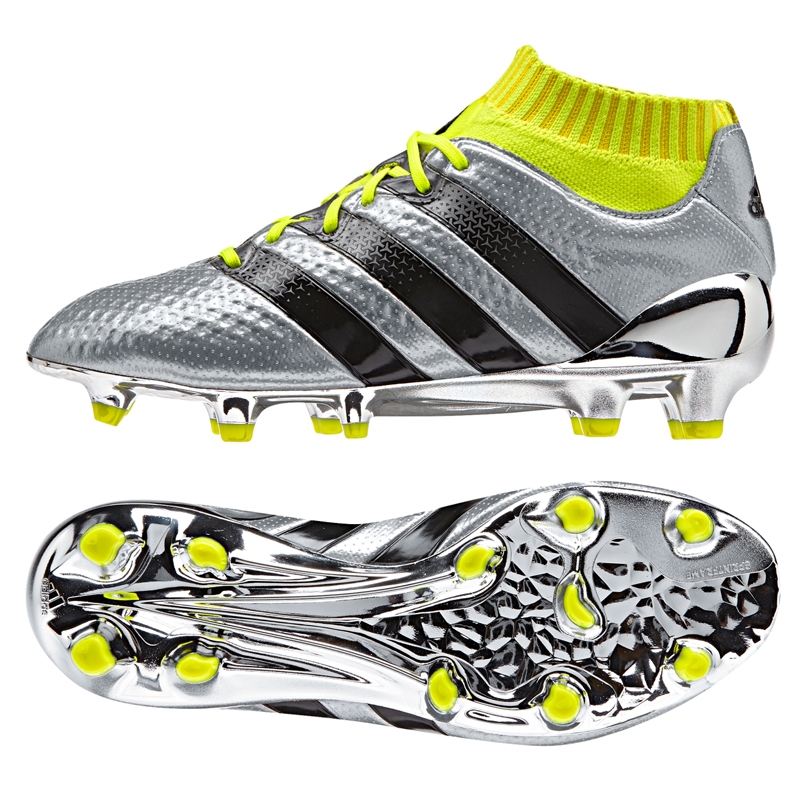 adidas soccer boots adidas ace 16.1 primeknit youth fg soccer cleats (silver metallic/core  black/solar yellow) KRBSBER