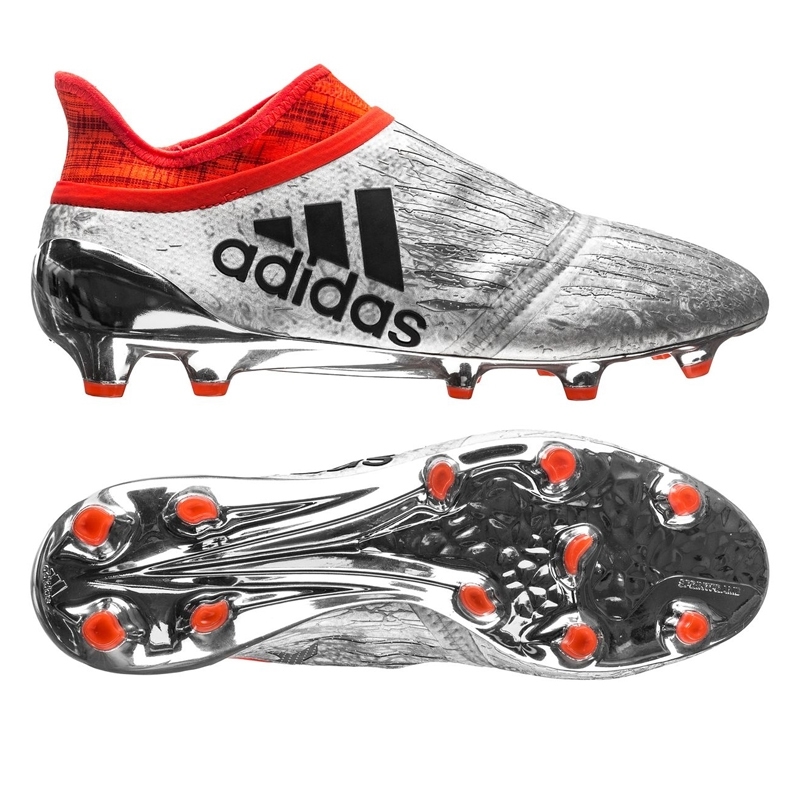 adidas soccer boots adidas x 16+ purechaos fg soccer cleats (silver metallic/black/solar red) IGWMRHJ