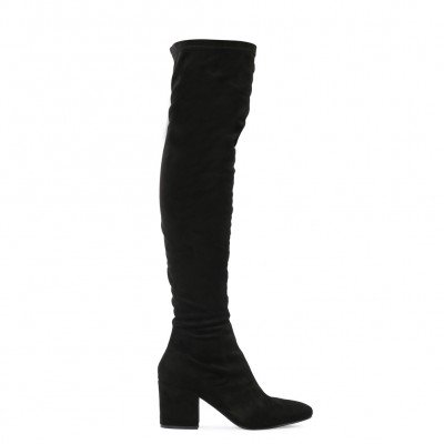 anita long boots in black faux suede ARIXBPE
