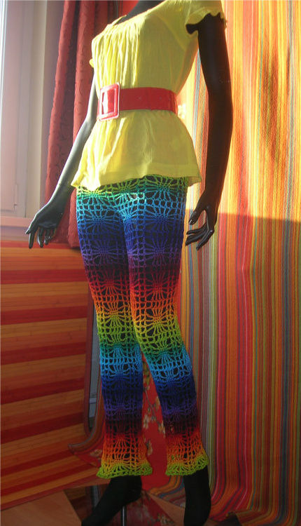 babukatorium rainbow crochet pants FULASXH