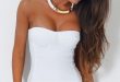 bandeau tops maren white padded structured bandeau top | pink boutique TCAKINO