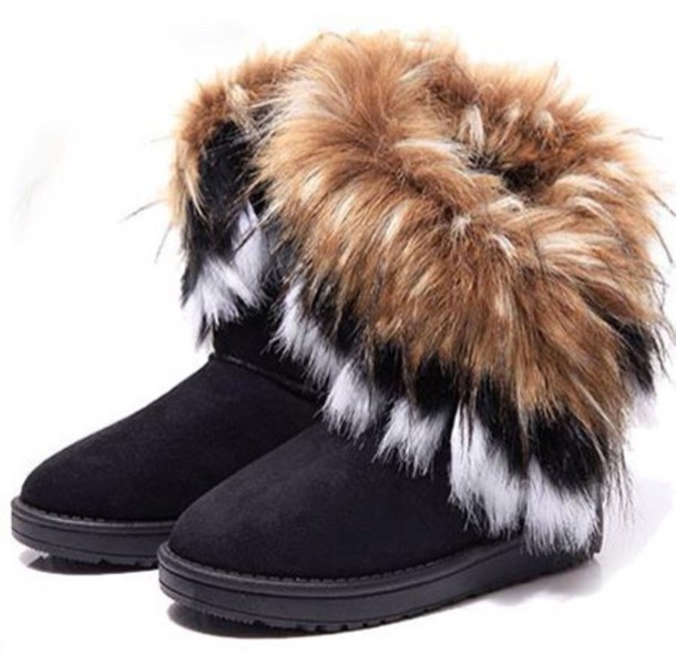 boots furry boots ugg boots black boots fur shoes furry fur boots cold  booties ATSXFEJ