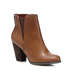 brown ankle boots call it spring - brown u0027pydiau0027 high block heel ankle boots HSIPPEO