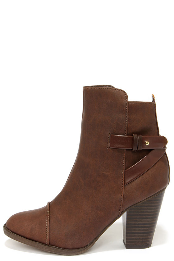 brown ankle boots cute brown boots - high heel boots - ankle boots - $38.00 RNSEMQT