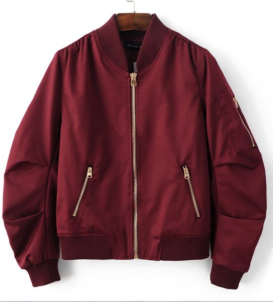 burgundy red pleated bomber jacket BPHMJSD