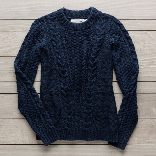 cable knit sweater ... womenu0027s deep river cable-knit sweater, washed indigo, xsmall EFQBHDA