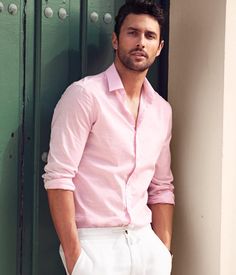 casual pink shirt for men noah mills - pink shirt - menu0027s casual summer style GGMDZEG