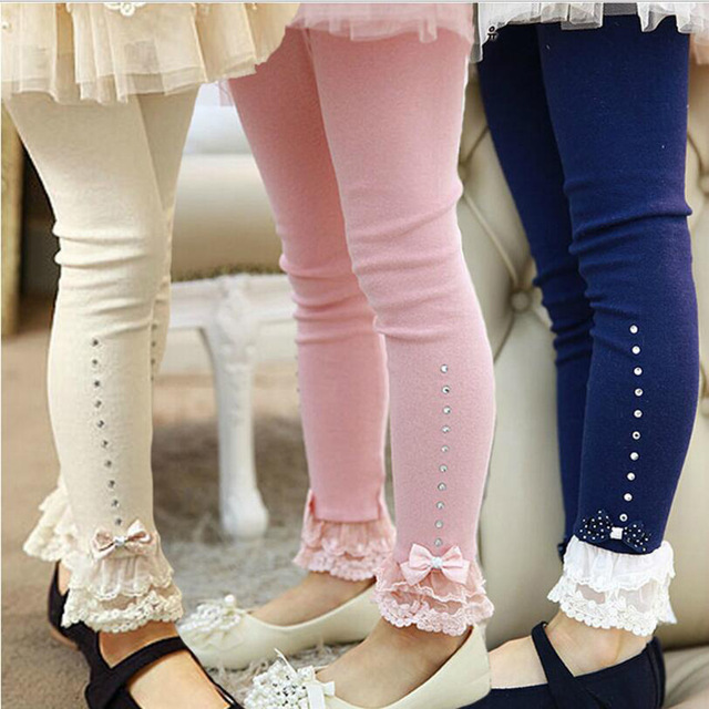 clearance 2017 spring flower girl pants toddler baby girl leggings children  lace trim ruffle WFYAAHQ