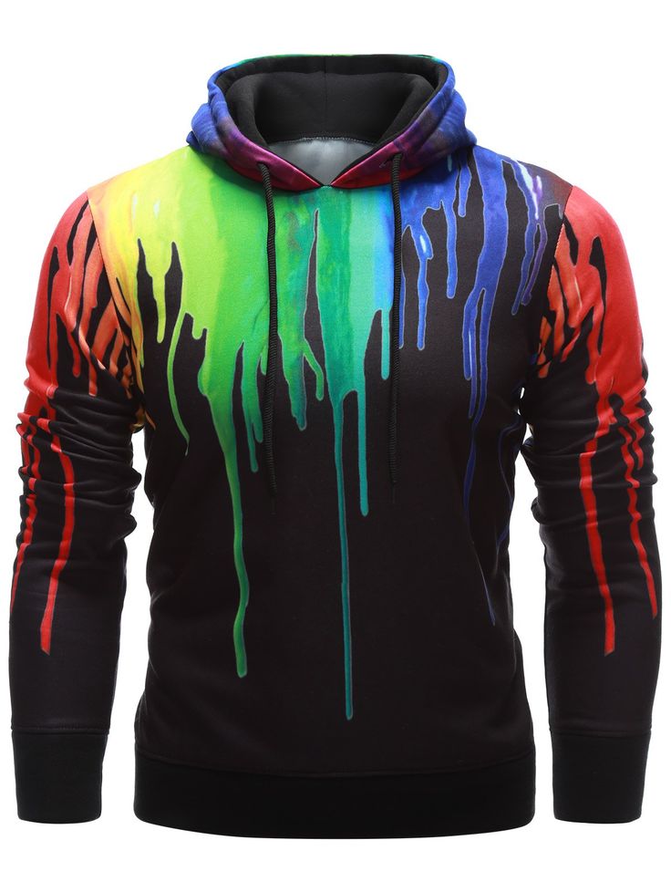 cool hoodies long sleeve paint dripping hoodie PPXGBDZ