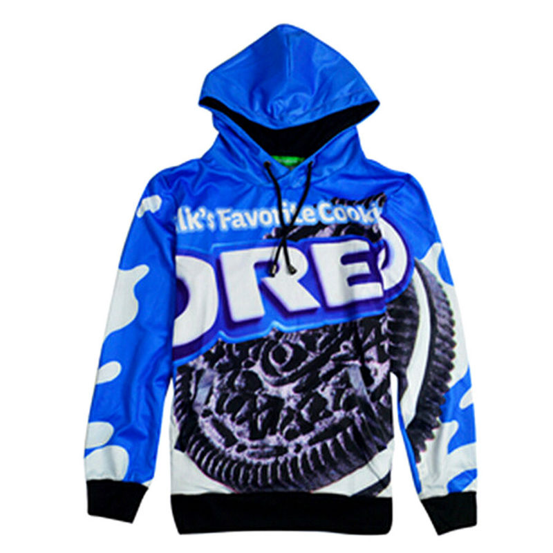 cool hoodies men chocolate milk cookie print 3d clothing sweatshirts funny  sudaderas hombre jacket XFBCQMQ
