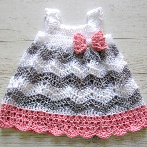 crochet baby clothes crocheted pattern baby dress, pinafore, jumper on crochetsquare.com KWBPBPS