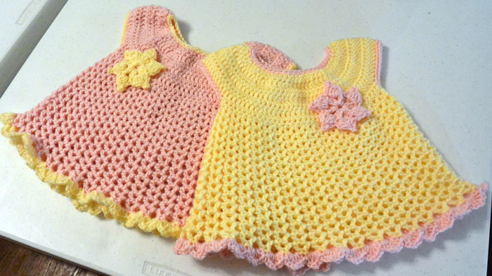 crochet baby dress pattern little sweetie dresses, crocheted by jeanne QEDPGMA