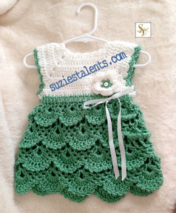 crochet baby dress pattern pt071 - 0-12 months, crochet baby dress, baby dress pattern, baby green  dress, handmade CDLZQAH