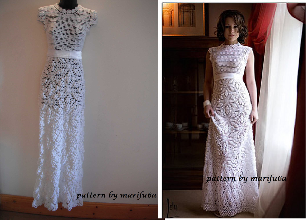 crochet dress pattern crochet wedding dress pattern AZTULAY