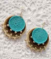 crochet earrings boho turquoise crochet pendant and earrings QMVIRXL