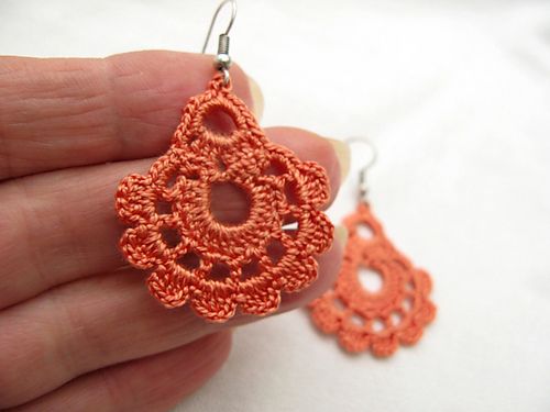 crochet earrings drop earrings #2 pattern by nez jewelry YKONLAY