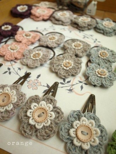 crochet hair accessories crocheted flower hair clips and ties! CYRZUFX