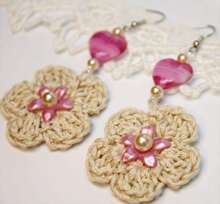crochet jewelry flowers earring TUYWDRC