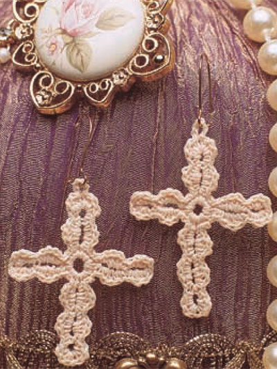 crochet jewelry patterns cross earrings KEAURLM
