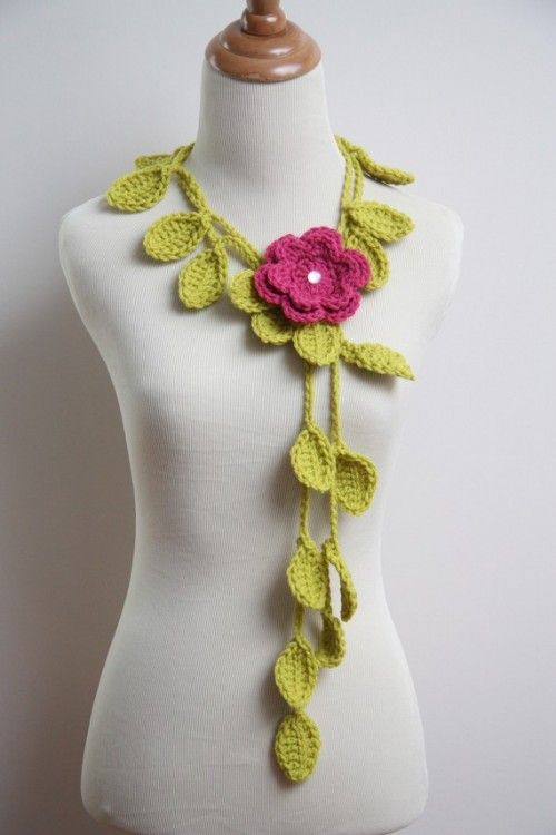crochet jewelry patterns free crochet jewelry pattern | ... leaf lariat was featured in my roundup of ABBQTUM