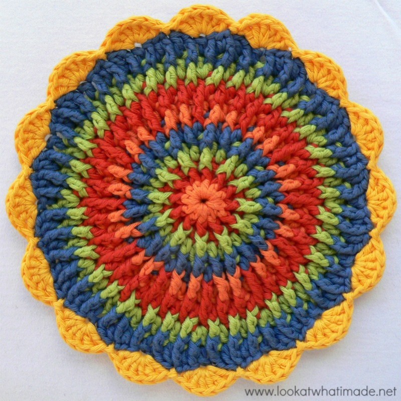 crochet potholders round crochet potholder trivet mandala HEWNNCJ