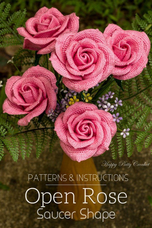 crochet rose pattern - crochet flower pattern for bouquets and flower  arrangements - flower DHRTZRP