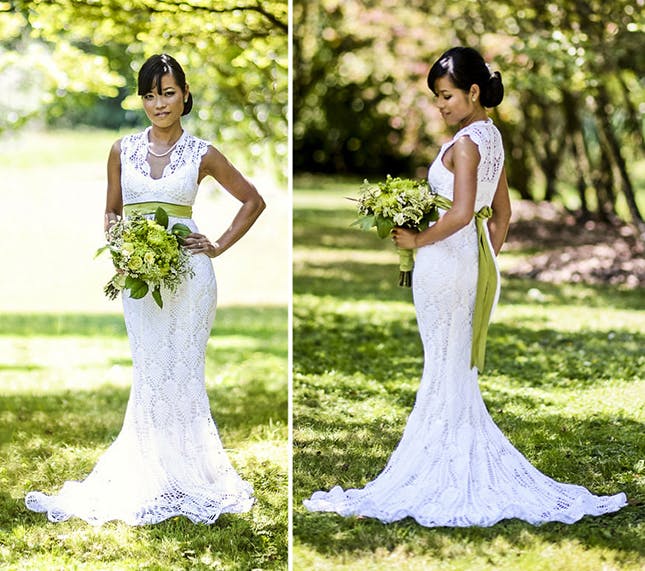 crochet wedding dress 15 wedding dresses you wonu0027t believe are crocheted | brit + co TUDQIAJ