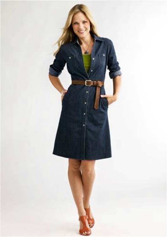 denim shirt dress; great for casual friday ZSQFQAY