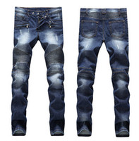 designer jeans - men s distressed ripped skinny jeans fashion designer mens  shorts jeans WNPPZOV