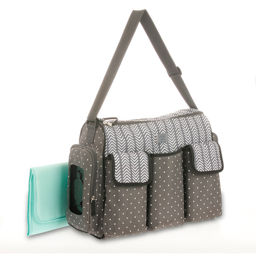 diaper bags child of mine by carteru0027s places and spaces 3 pocket duffle diaper bag gray NOWIIEC
