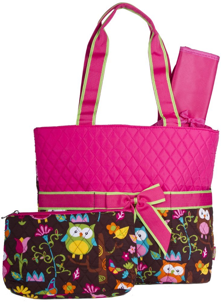 diaper bags for girls monogrammable quilted diaper bag owl pink DVGWWFB
