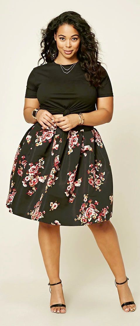 dresses for plus size women pleated floral skirt great looking curvy girl fashion. FZQYVQU