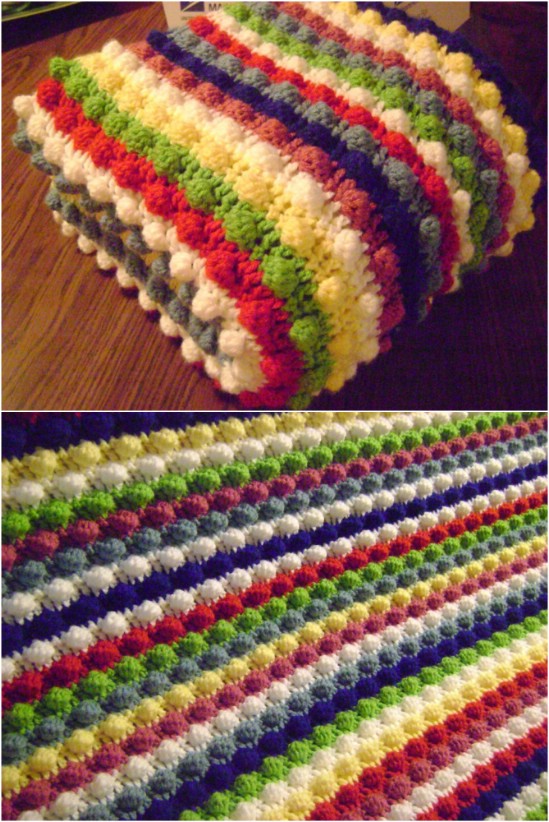easy crochet blanket blackberry salad striped afghan IBULJMX