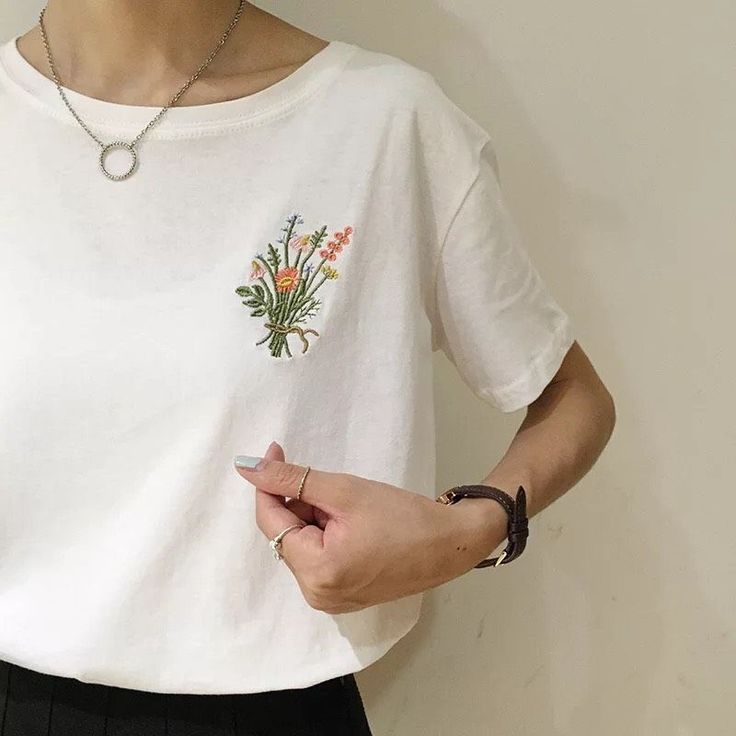 embroidered shirts embroidered flowers tee from hhotaru HMXZKFE