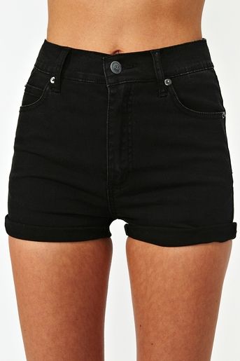 essential: basic black high waisted shorts by nastygal SOFHRFG