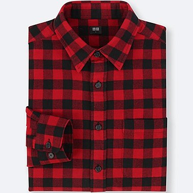 flannel shirts for men men flannel checked long-sleeve shirt, red, medium SGLJYNY