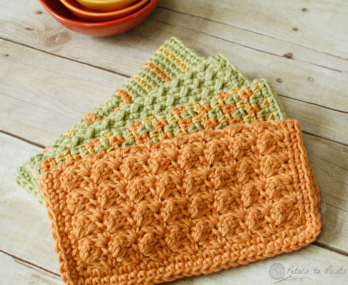 free crochet dishcloth patterns crochet dishcloths u2026 4 quick and easy crochet dishcloths patterns |  www.petalstopicots.com XQXTATI