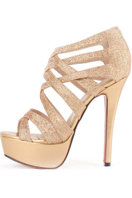 gold high heels $30.99 gold faux leather glitter strappy gladiator platform heels @  maykool.com KWNJIWO