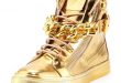 gold sneakers giuseppe zanotti metallic gold hi-top sneakers SWTVTYL