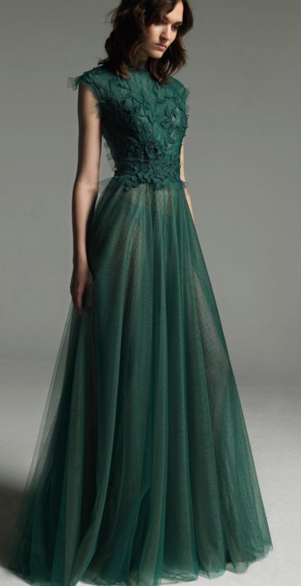 green dress dress inspiration - christos costarellos XALOJTU