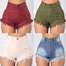 high waist shorts us summer women casual high waisted short mini jeans ripped jeans shorts  pants FXCLAXE