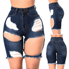 high waist shorts us women high waisted washed ripped hole short mini jeans pants shorts  summer KKAVAXS
