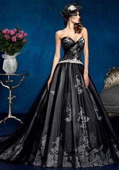 image result for black wedding dresses RXJCZEK