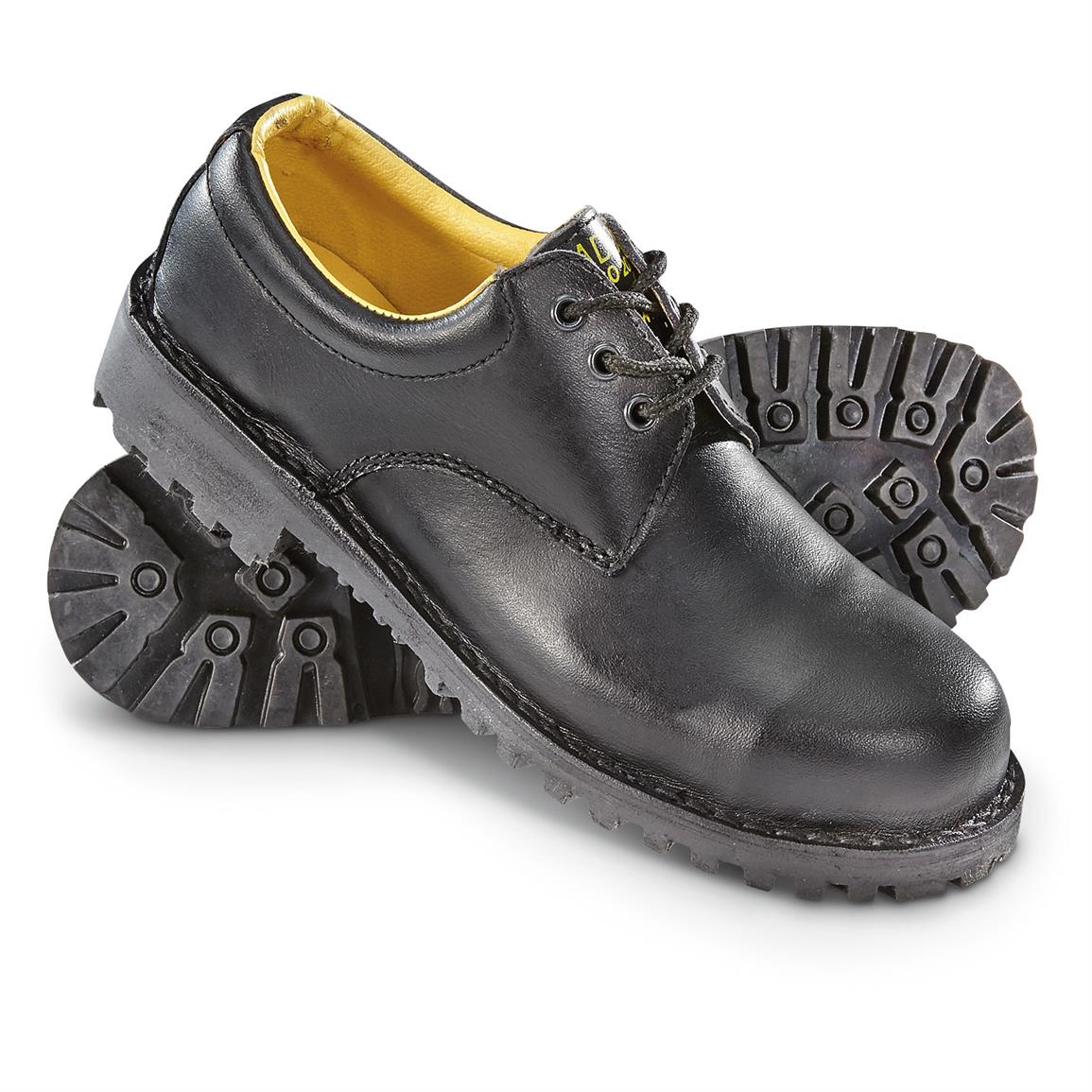 italian military surplus steel toe work shoes, new, black SOVWGOQ