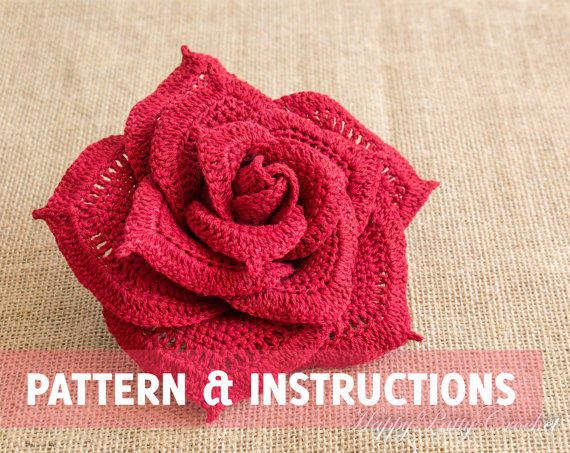 items similar to large crochet rose flower - centerpiece crochet flower -  bouquet flower CIJTGOB