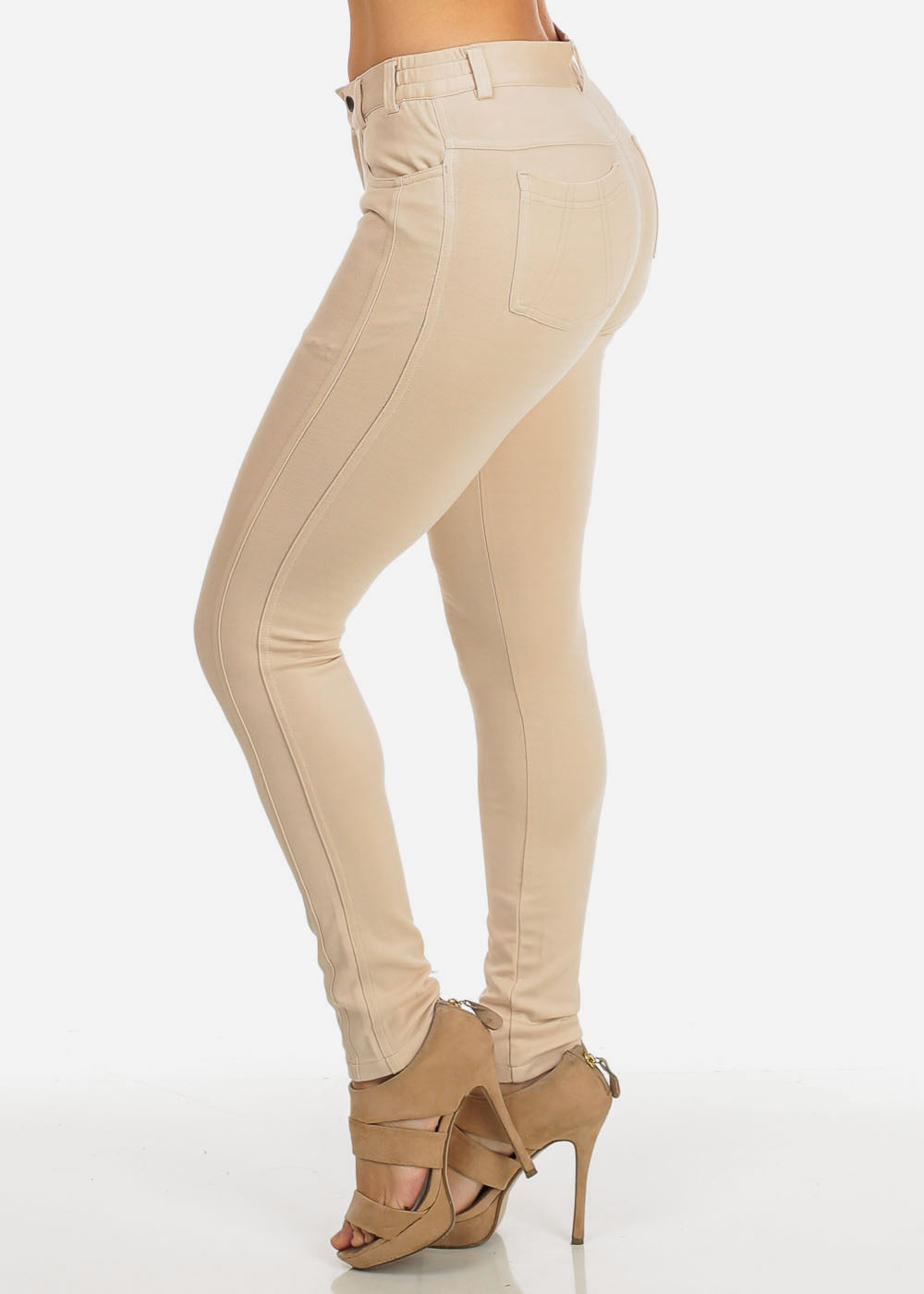 khaki pants for women womens juniors khaki low rise solid skinny moleton pants 10624v KCLSRSU