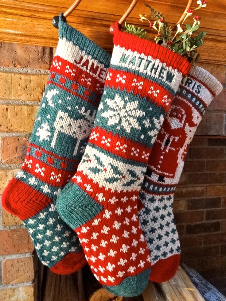 knit christmas stockings holly and snowflake knitted personalized christmas stockings, wool christmas  stockings QPUFBBF