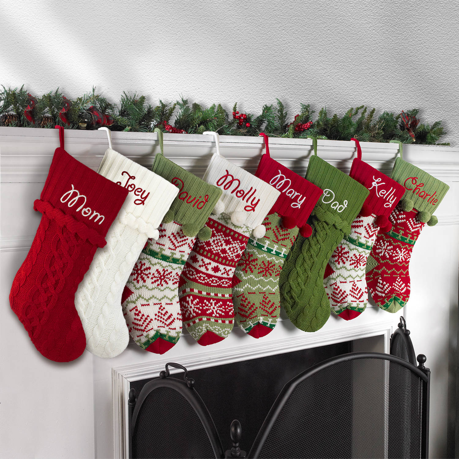 knit christmas stockings personalized snowflake knit christmas stocking, available in 11 designs -  walmart.com TQAXAJZ
