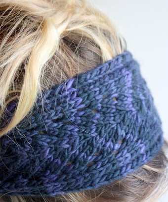 knit headband pattern blue leaf headband GLOMBKJ